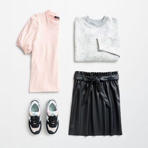 DAVID LERNER Faux leather skirt